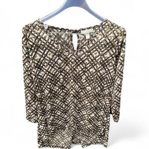 Dana Buchman Olive and Black and White Blouse